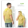 Hauts résille ajourés pour hommes jaunes, sweat à capuche transparent