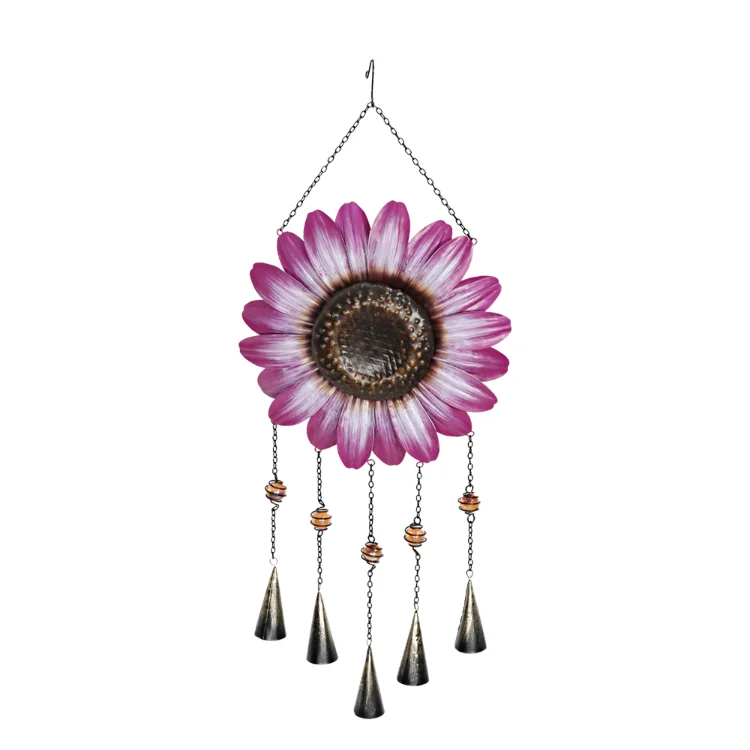 Unique  Memorial  Spinner  Art  Hanging Metal Flower Bell Wind Chimes For Outdoor