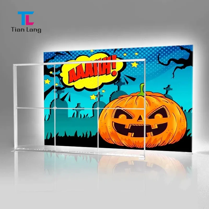 Mostra al Parell Fàcil Caixa de Llum Led Marc Publicitàriu de Perfil d'Alumini Portable Economitzador de Força de Treball Retail Combinar Teixit Caixa de Llum