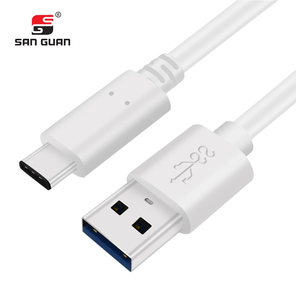 
 Белый цвет кабель usb type-c для быстрой зарядки USB 3,2 Gen 1 type A 5 Гбит/с, кабель для синхронизации данных и зарядки  