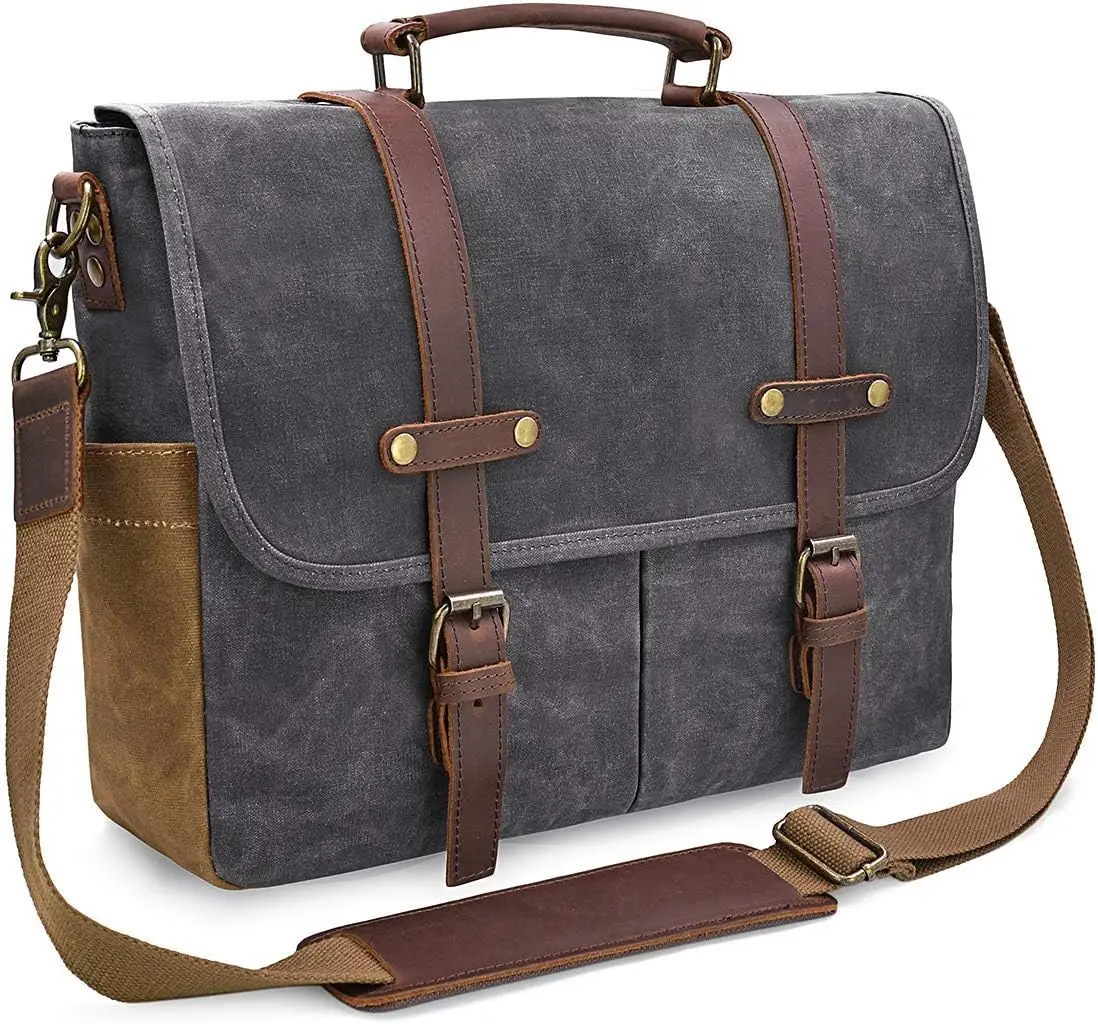 product waterproof messenger computer laptop bag with vintage genuine leather shoulder rugged carrying bag lbx0117 1-28