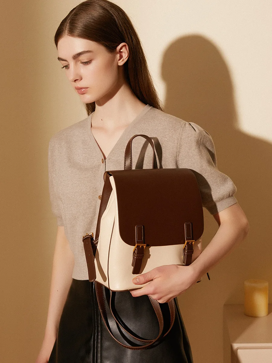Fashion Design Customize Logo Hot Sale School Bag Leather for Female Backpack Bag for Women Leather Women’s Backpacks for Lady