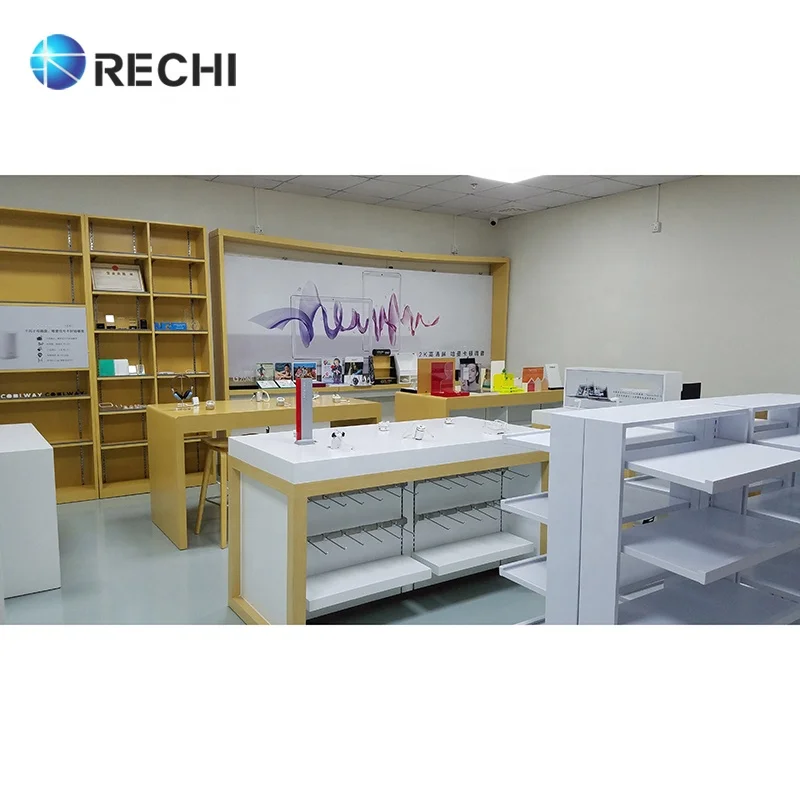 RECHI Retail Mobile Phone Store Display Fixture Furniture for Phone Shop Decoration With Phone Accessory Shelf & Counter Table