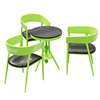 One table and three chairs
