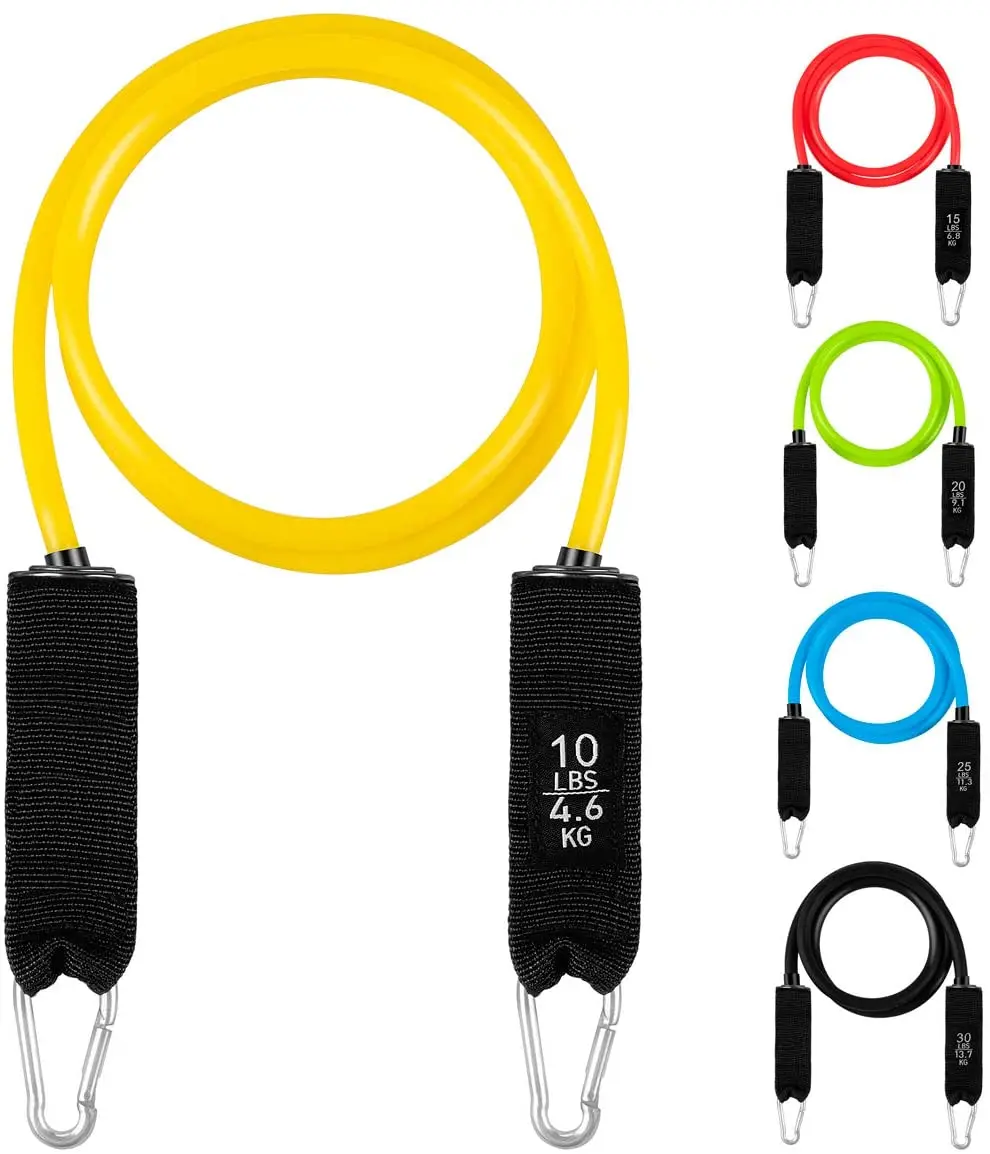 11pcs Resistance Bands Set Tension StrapsandYoga Ropes Pilates Stick With Training Bar Rubber Exercise Bands Resistance Tube