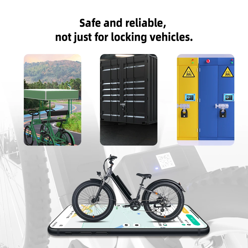Custom Smart Qr Code BLE GPS GPRS Sharing Bicycle E Bike Rental System Mobile APP Control Smart Lock With Alarm