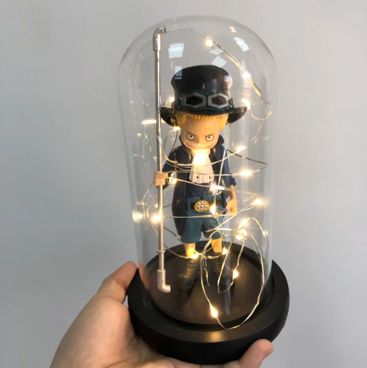 Аниме цельный соломенный головной убор Луффи ПВХ экшн-фигурка Веселая кукла в стеклянном куполе Коллекционная модель игрушка Рождественский подарок