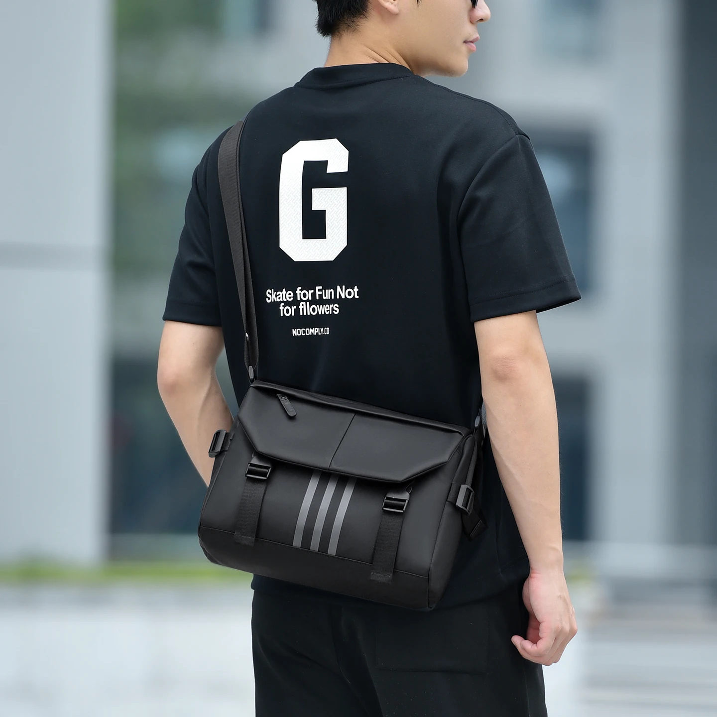 Men's Minimalist Crossbody Bag Soft-Touch, Water-Resistant & Lightweight for Work, Travel & Daily Use