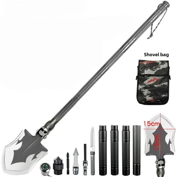 Detachable shovel Industrial Grade Outdoor Stainless Steel Foldable Survival Shovel Cordless Multi-Purpose Snow Camping Tool