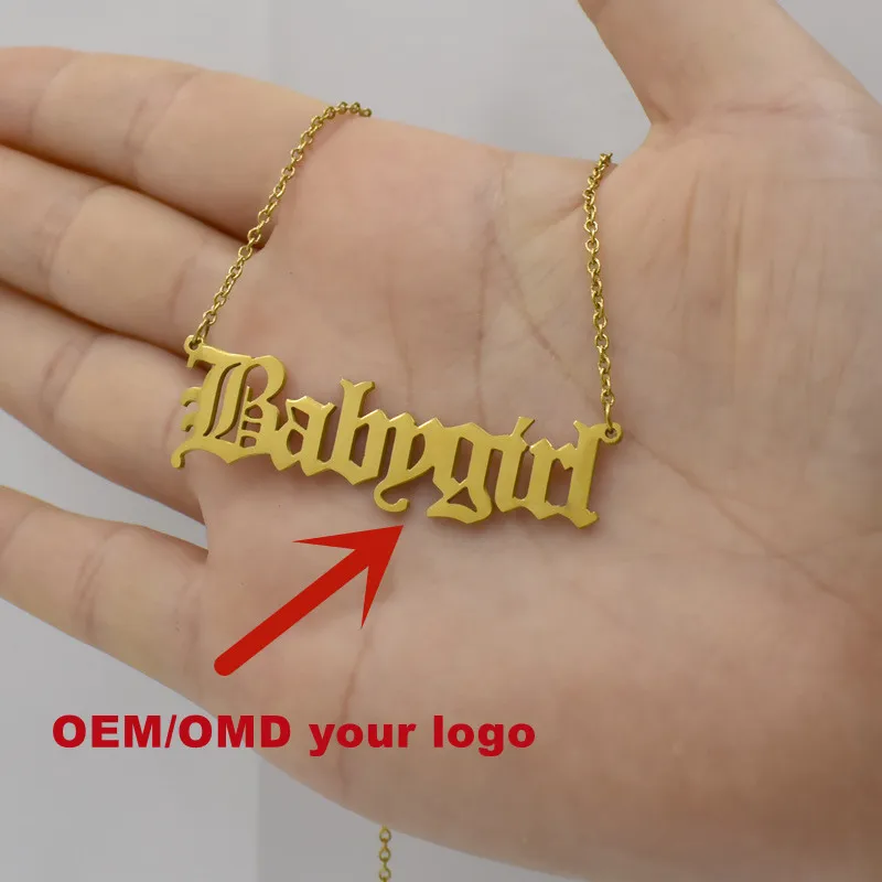 Customizable Stainless Steel 18k Gold Women's Name Necklace, Oem - Main Image