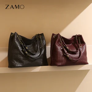 Supplier Wholesale 2026 New Fashion Ladies Large Hand Bag Genuine Leather Woven Crossbody Shoulder Bags for Women