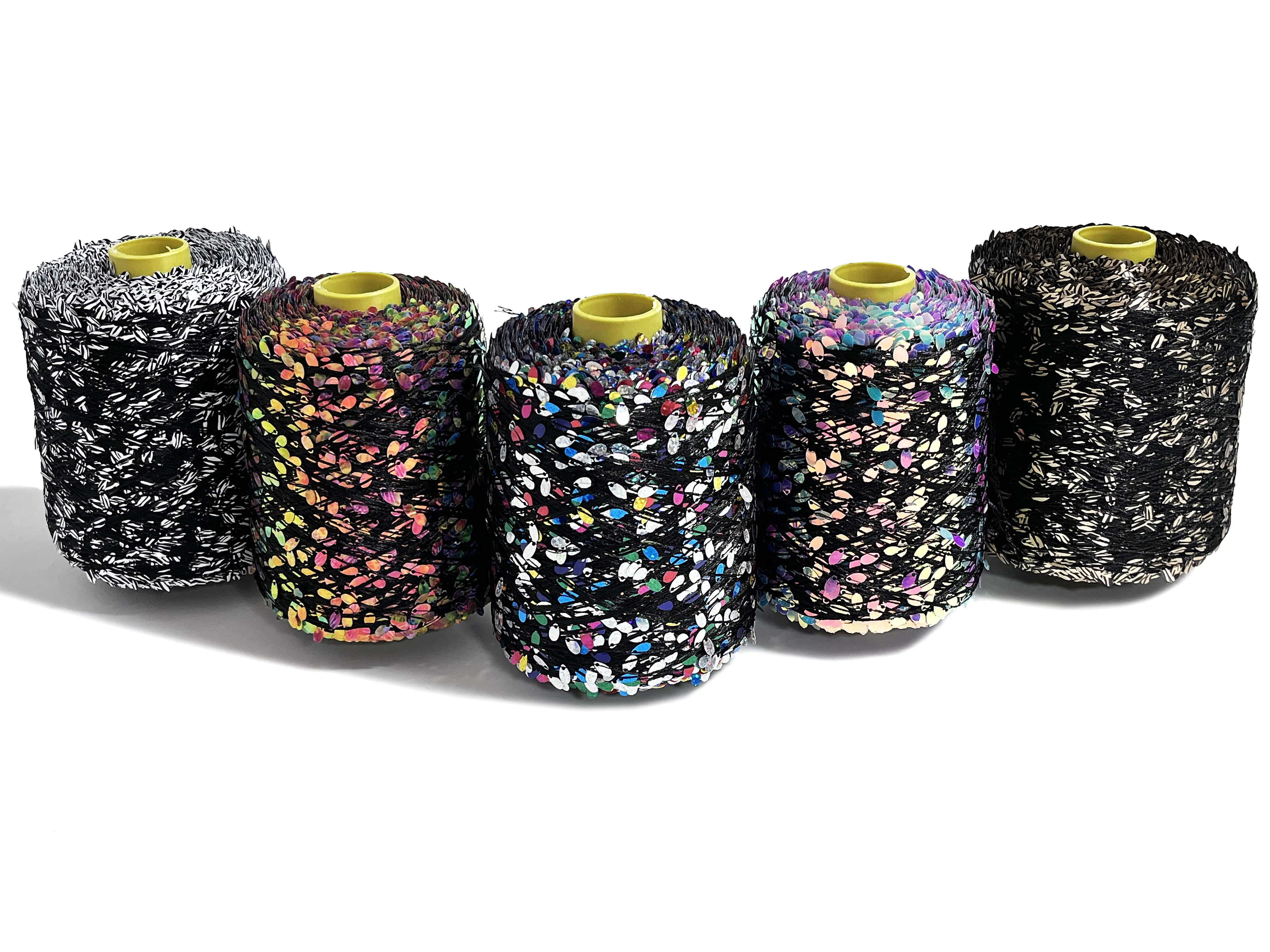 Причудливая овальная пряжа с блестками для вязания хлопчатобумажной пряжи ручного