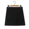 Falda midi de terciopelo negro
