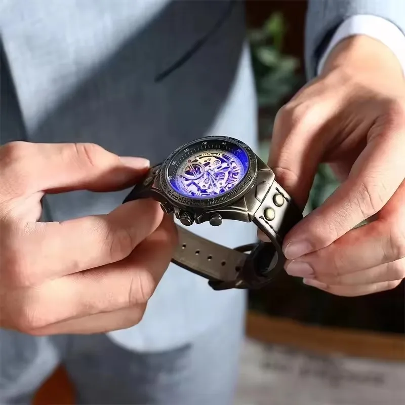 30m Waterproof Retro Skeleton Automatic Men's Watch