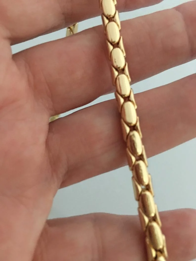 Trendy Thick Jewelry Accessories Carabiner Shackle Chain 18K Gold Plated Necklace Snake Choker Chain