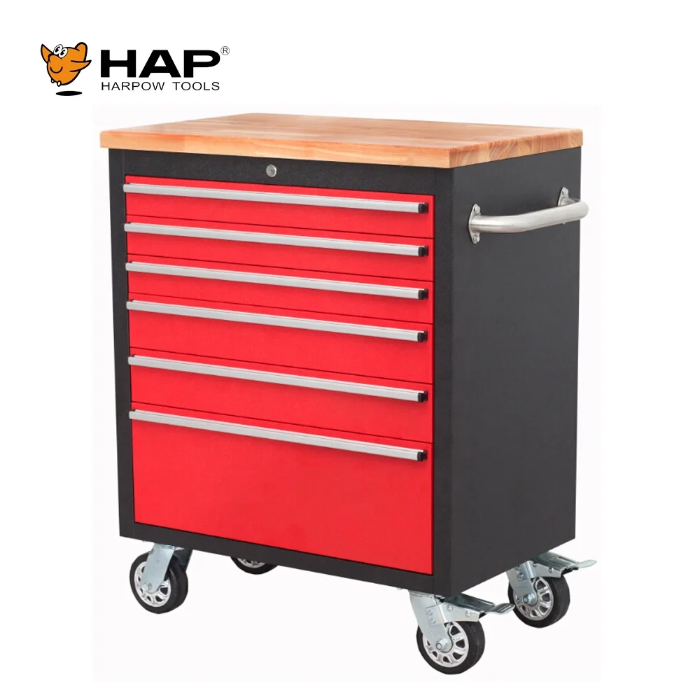 Widely Use Good Performance Wooden Worktop Work Bench Tool Cabinet on Wheels