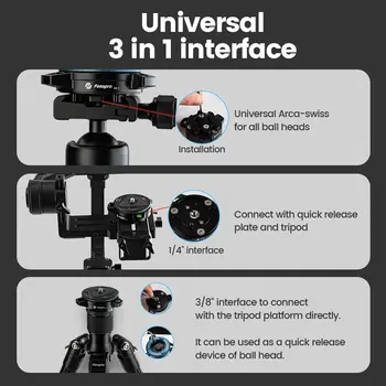 Fotopro Universal Speedy Tripod Mount Plate Camera Clamp Mount Swivel Lock Mechanism Camera Quick Release Plate detail image