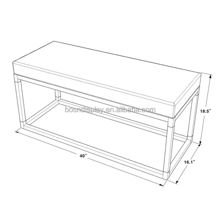 Modern Luxury White Upholstered Bench With Clear Acrylic Legs And Metal