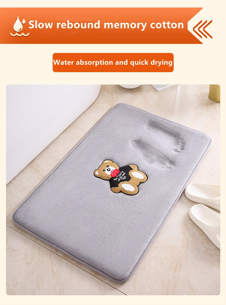 Custom Anti Fatigue Water-Proof Anti-Slip Kitchen Mat Floor Mat Water Absorbent Memory Foam Bath Mat manufacture