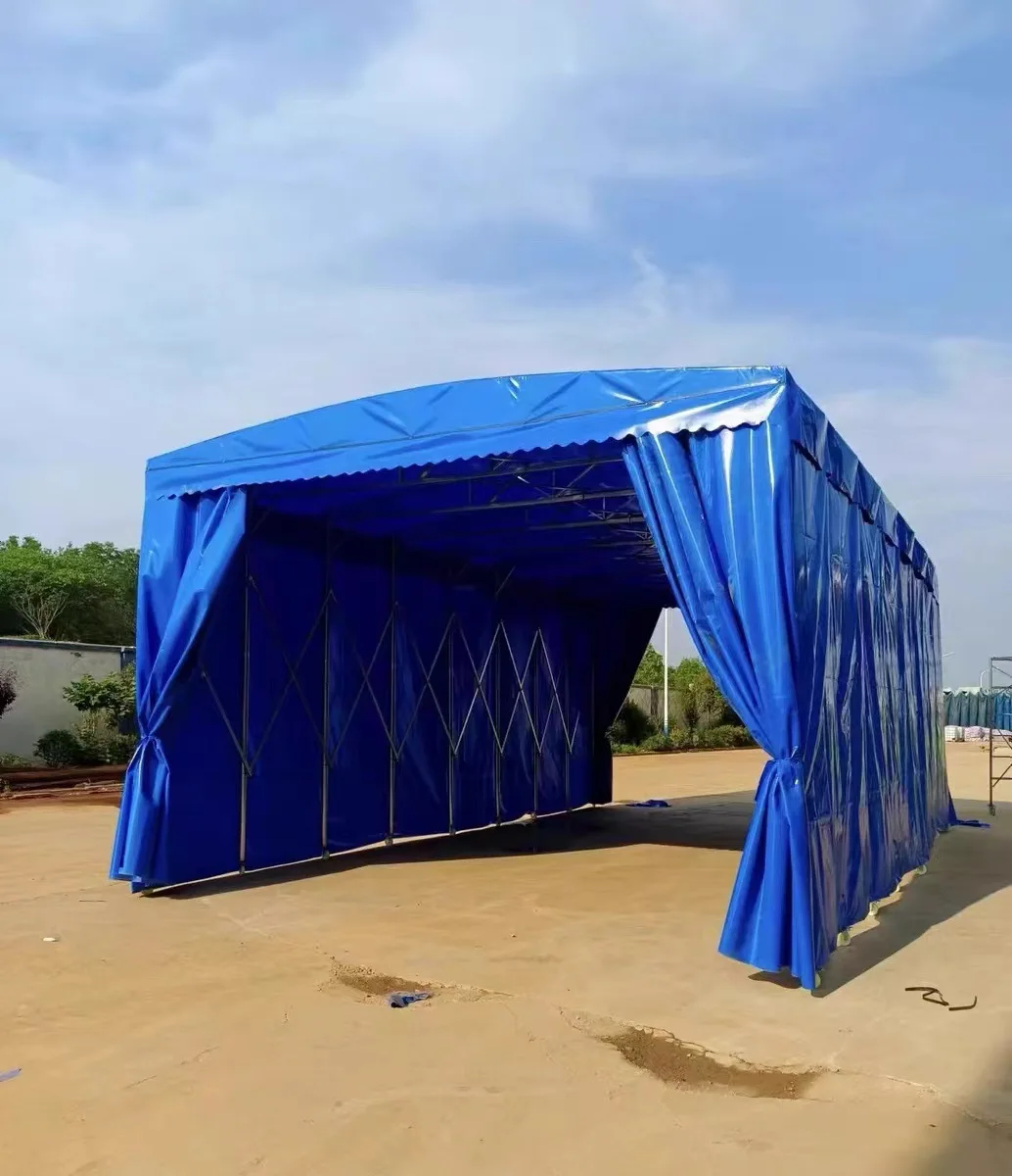 Large Retractable Outdoor Tent Push-Pull Canopy Awning for Mobile Warehouse Factory Parking Shed or Garage Use