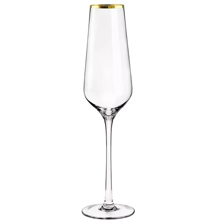 Various Logo and Color Available Glassware With Gold Rim Custom Gold Rimmed Wine Glasses Long Stem Crystal Red Wine Glass Goblet