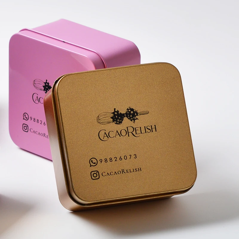 Wholesale Logo Printed Tin Box Rectangular Chocolate Metal Box Metal Storage Gift Packaging Box