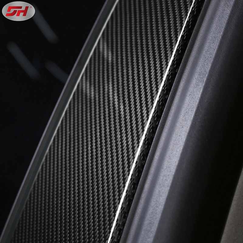 2pcs Car carbon fiber middle column window B-pillar trim cover Suitable for Maserati Levente 2016-up