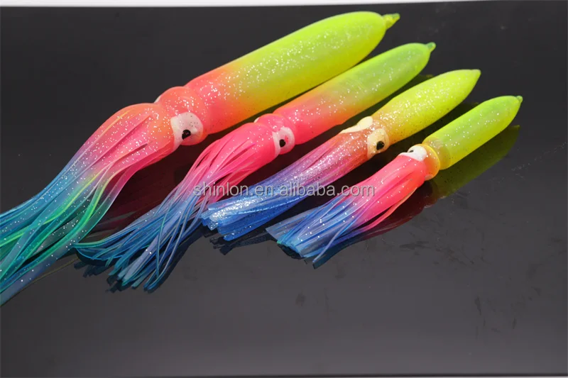 Trolling Bulb Squid Lure 4'' 6'' 9'' 12'' 15'' Soft Plastic Squid Lure ...