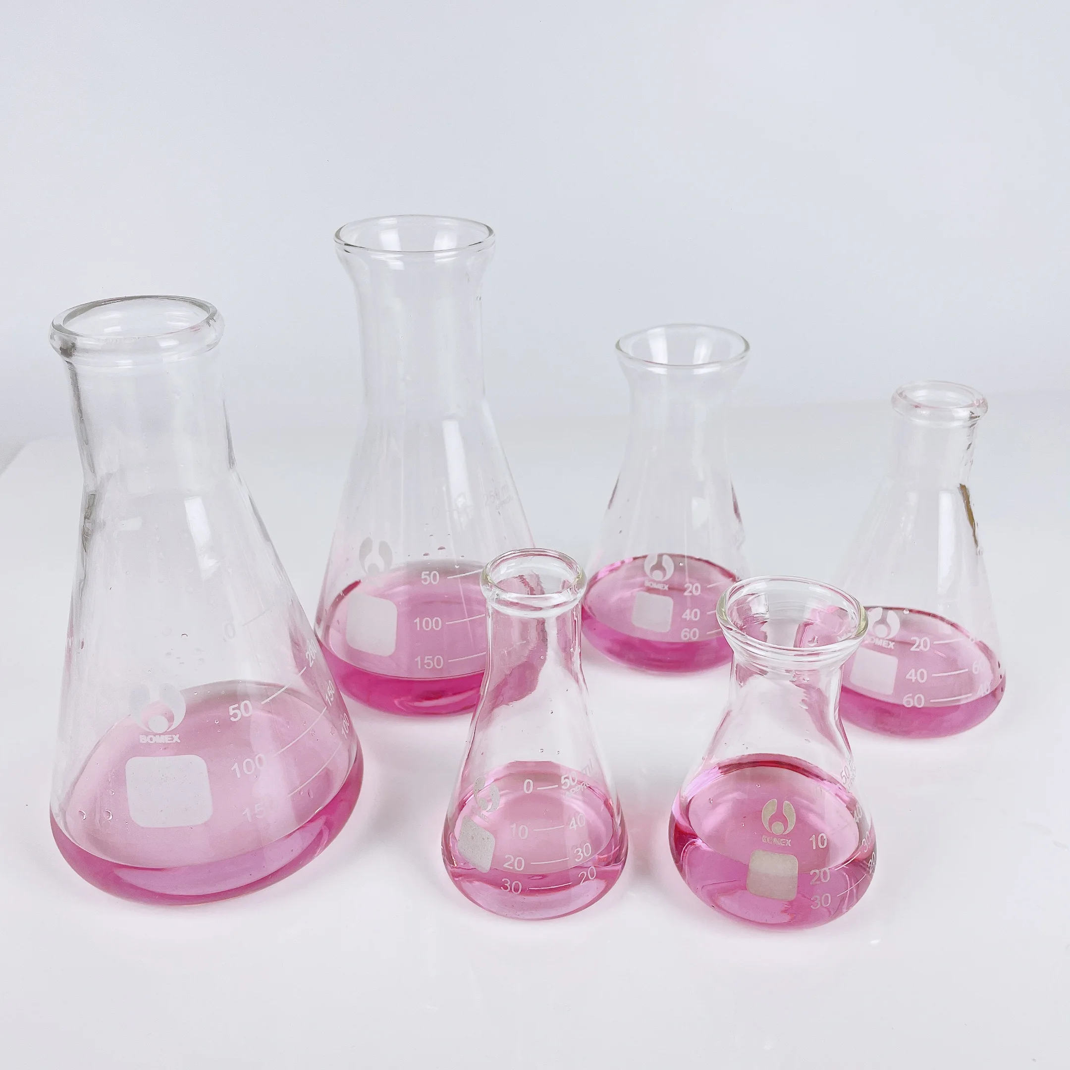 Lab Glassware 50 100 250ML Transparent Conical Flask Glass Scientific Equipment Chemistry Supplies