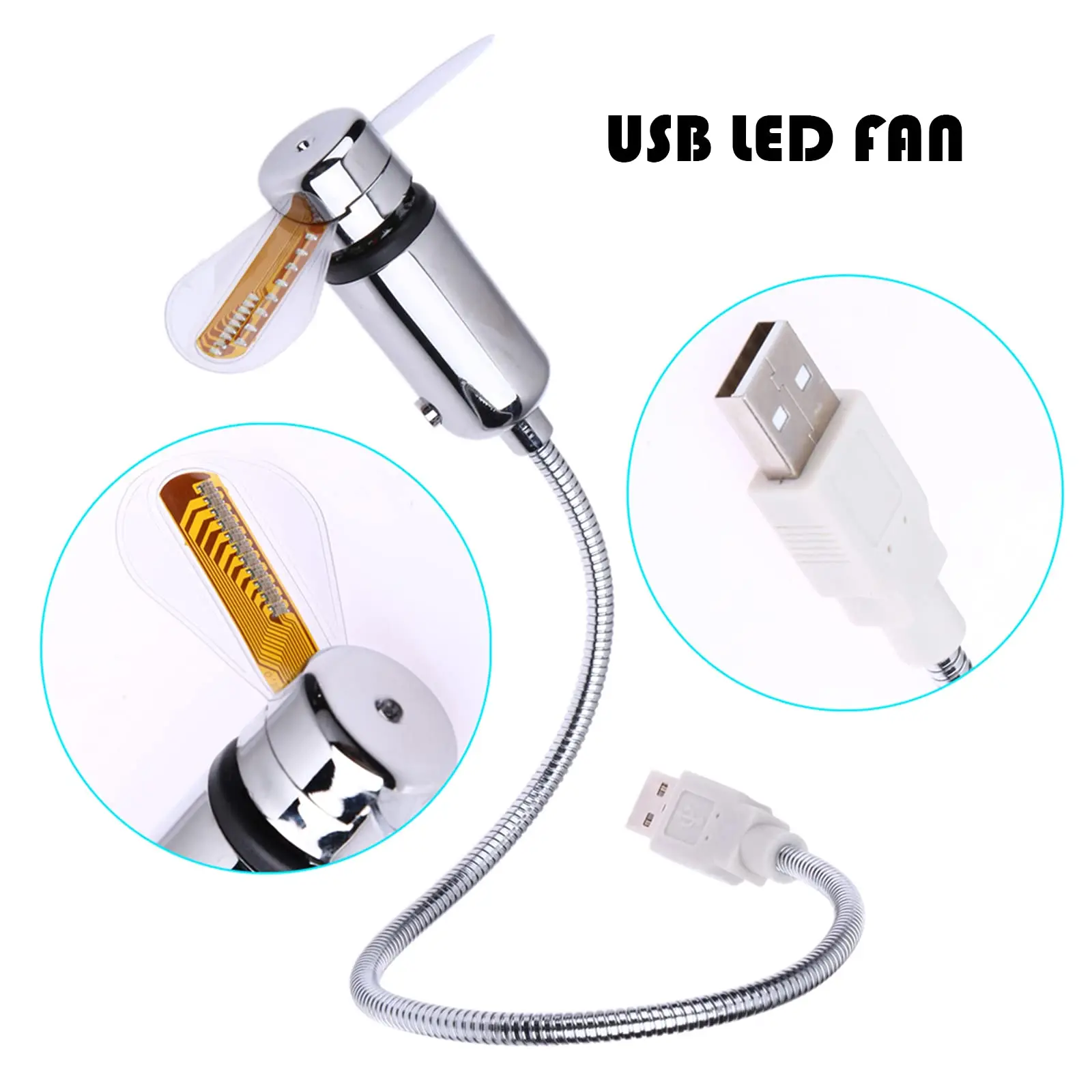 New USB Clock Fan with Real Time Clock and Temperature Display Function Cool Gadgets Products for Laptop PC Dropshiping