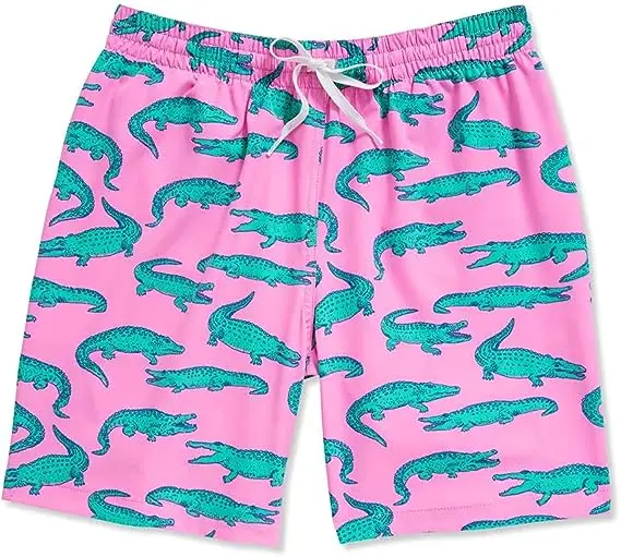 wholesale custom flora design all over printed men's polyester quick qry mesh lined swim trunk beach shorts132_voghion.com