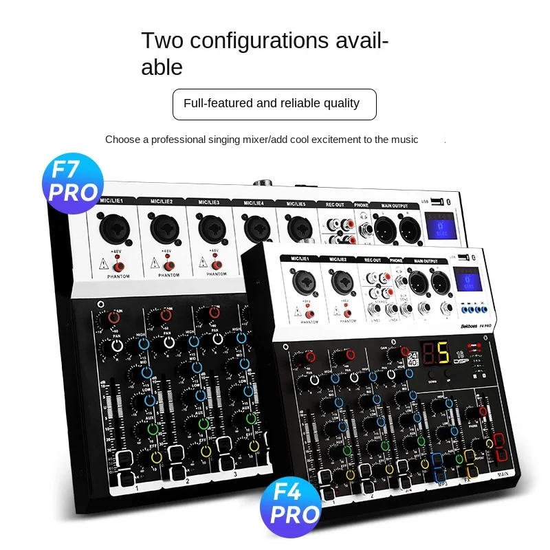 Professional 4/7 Mixer for Live Singing Southeast Asia Audio Equipment with Noise Cancelling for Bluetooth USB Net Red