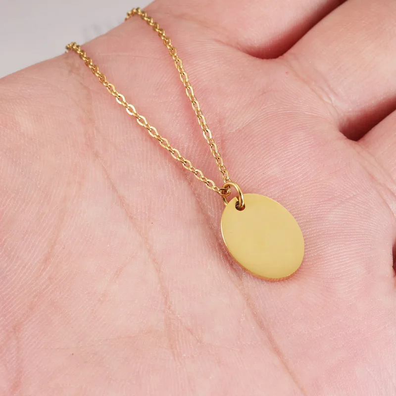 Necklace With Oval Pendant