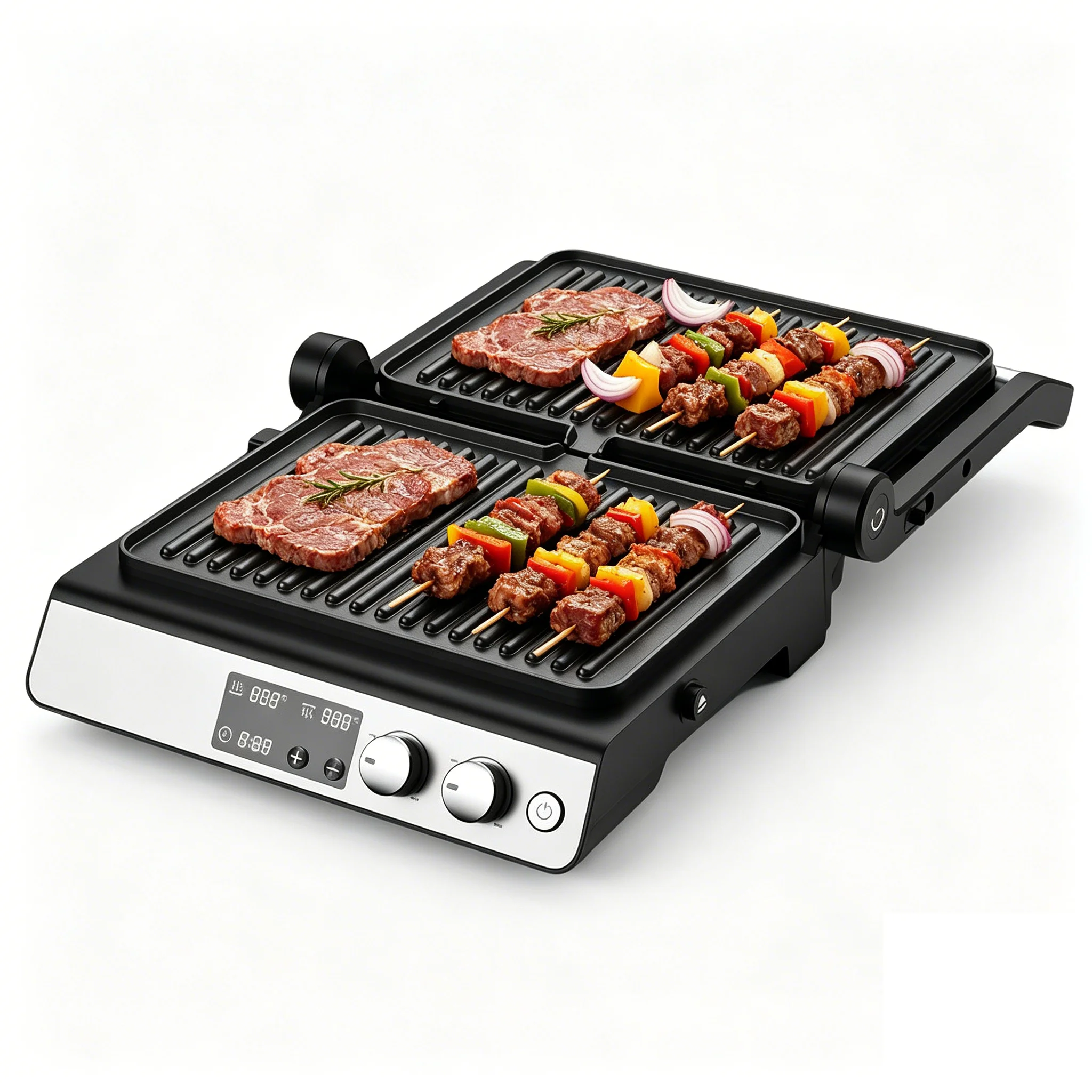 RSC Wholesale Electric LCD Digital Contact Grill with PTFE Detachable Waffle Plate H367026c48acb4630b20e3f8bb0e971b4h