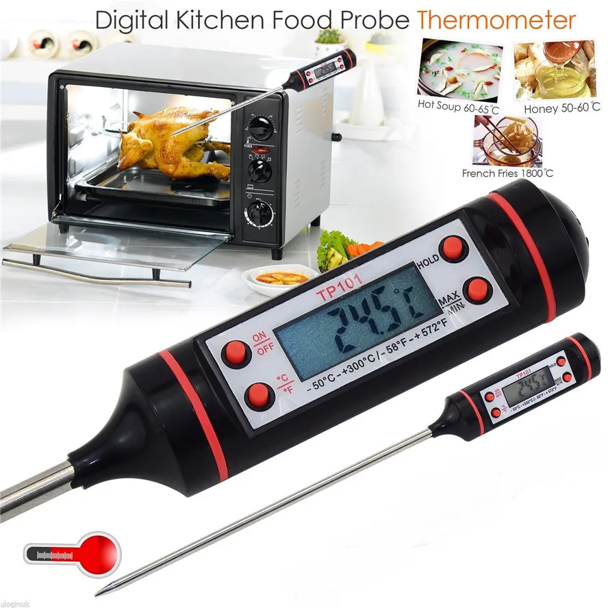 Kitchen Probe Thermometer Stainless Steel Thermometer Barbecue Fork Thermometer  Oil Temperature Meter Tp101 Food Thermometer - China Digital Thermometer,  Digital Cooking Thermometer