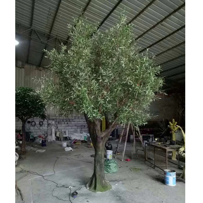 Großer Künstlicher Plastik-olivenbaum Für Innenräume 350cm Höhe Hochwertiger Seiden-olivenbaum Langlebiger Dekorativer Fiberglas-olivenbaum Mit Dichten Blättern