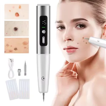 Home Use Handheld ABS Material Mole Wart Removal Machine LCD Display Care Skin Sweep Spot Pen for Acne Target Area AU Plug Type
