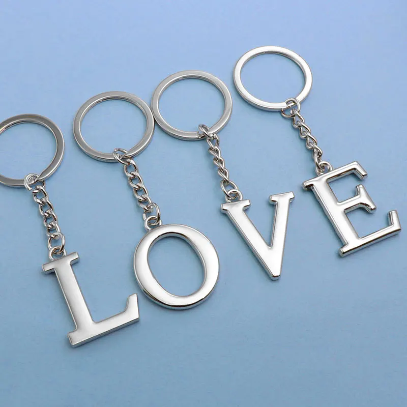 Initial Letter Keychain A-Z - Silver Metal Alphabet Charm, Decorative Bag Accessory, Lobster Clasp & Split Ring - View #13