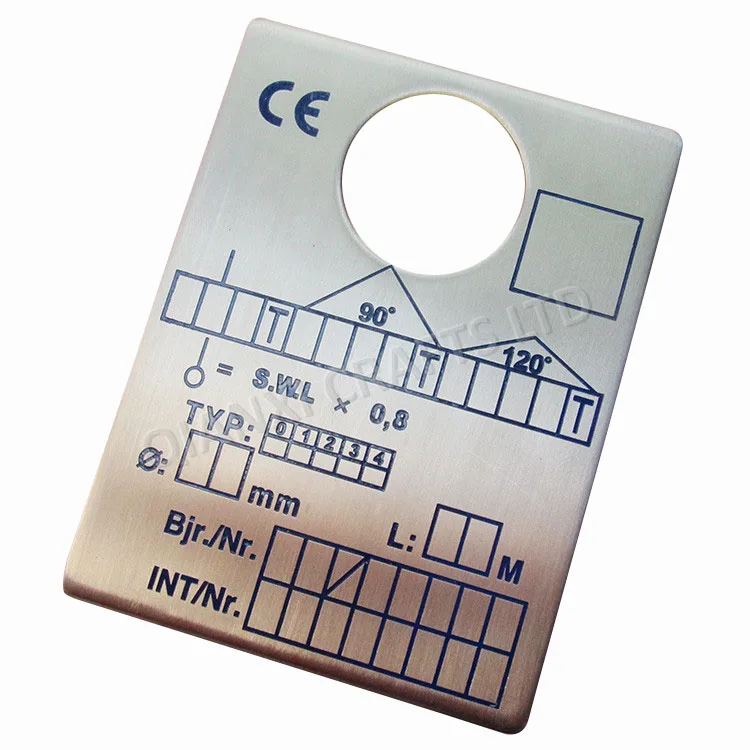Aluminum Stainless Steel Engraving UV Printing Silk Screen Offset Printing Metal Nameplate Tags Raised Metal Logo Plate