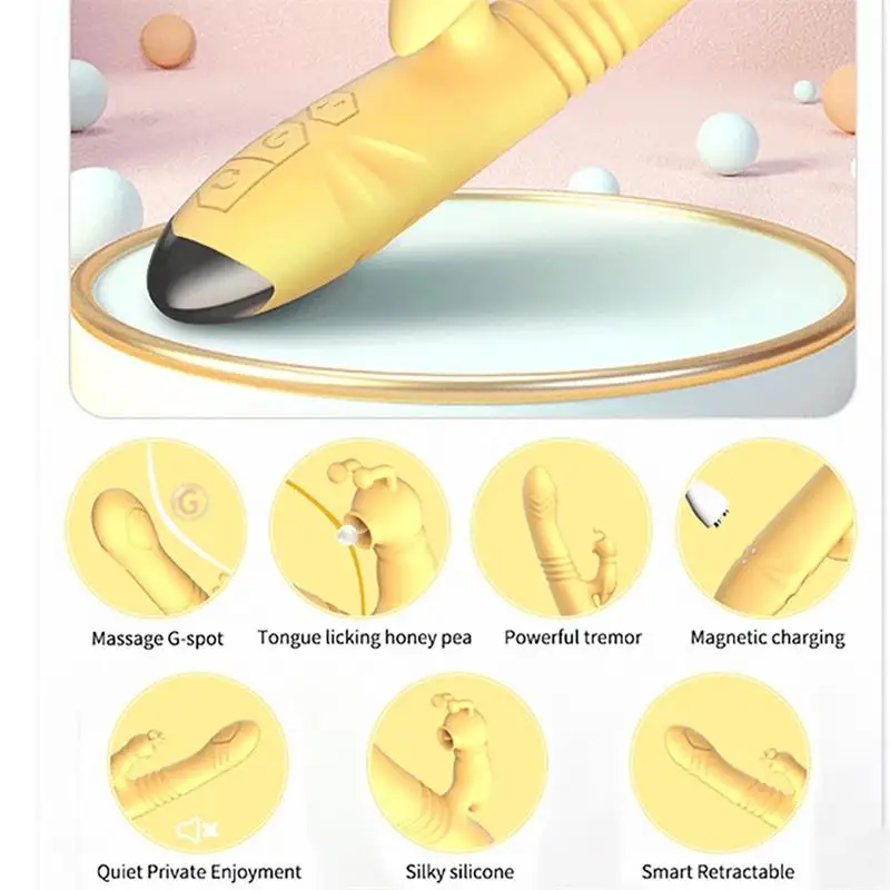 3cm Thrusting Function G-Spot Flapping Heating Vibrating Sex Toys Girls Masturbation Rabbit Vibrator for Women