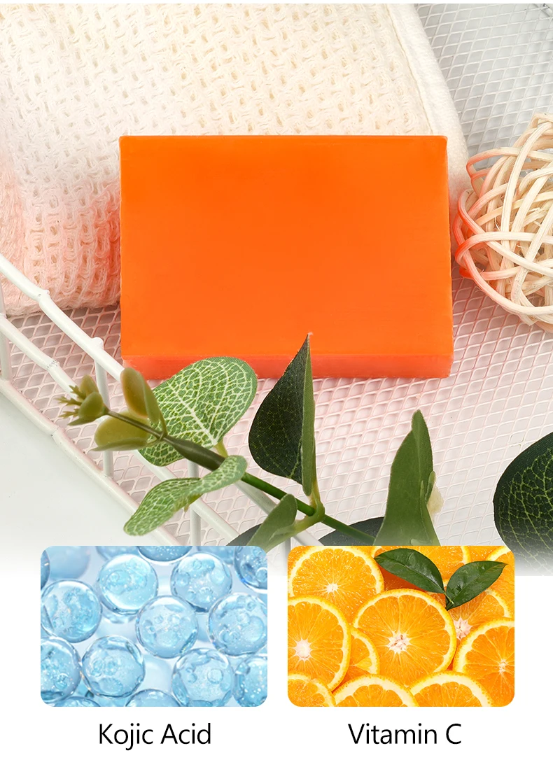 Guanjing Kojic Acid Soap Vitamin C Extract Deep Cleansing Even Skin Tone Brightening Skin Moisturizing Bathing Soap