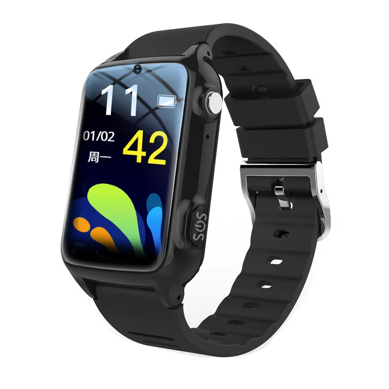 Elderly Smartwatch OLED SIM Card GPS Tracker Heart Rate Blood Oxygen Monitor Answer Call Thermometer Phone Watch for Seniors