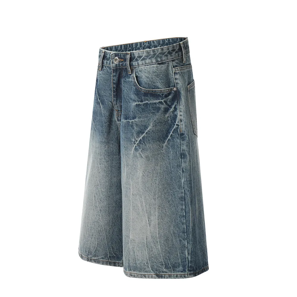 Clothing Manufacturers Washed Distressed Vibe Loose Custom Denim Shorts Men Men's Shorts