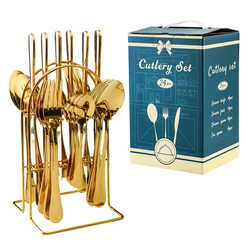 Reusable Restaurant Stainless Steel Bulk Gold Pvd Coating Cutlery Wedding Flatware Set Wedding