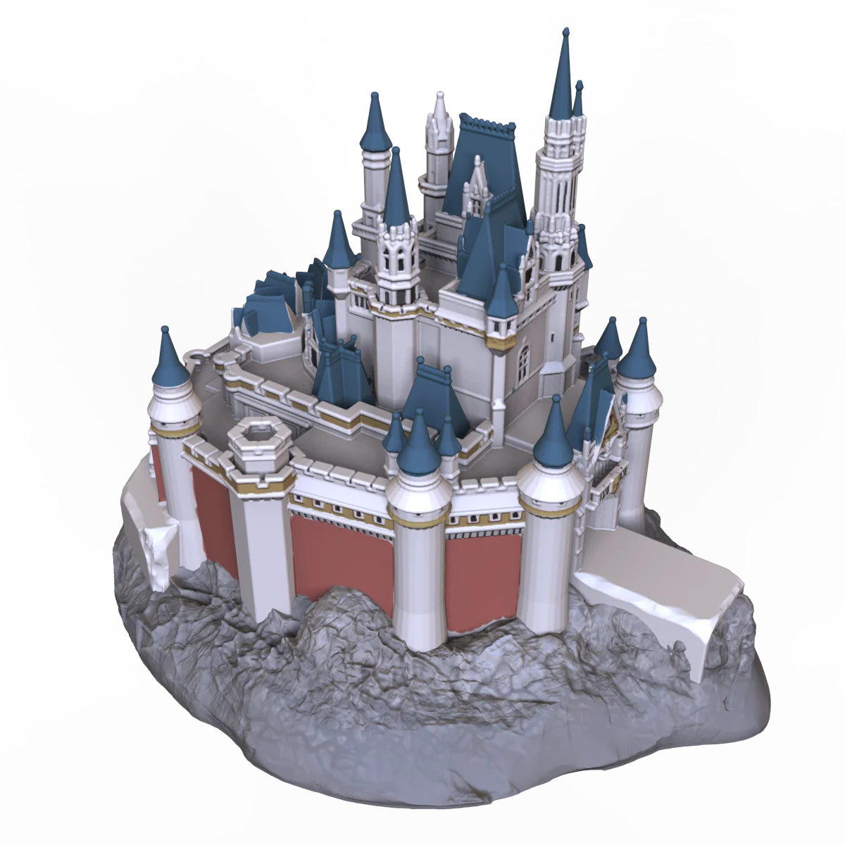 تذكار مصغر على شكل قلعة سياحية: نموذج ثلاثي الأبعاد لمبنى قلعة مصنوع من البولي راتنج