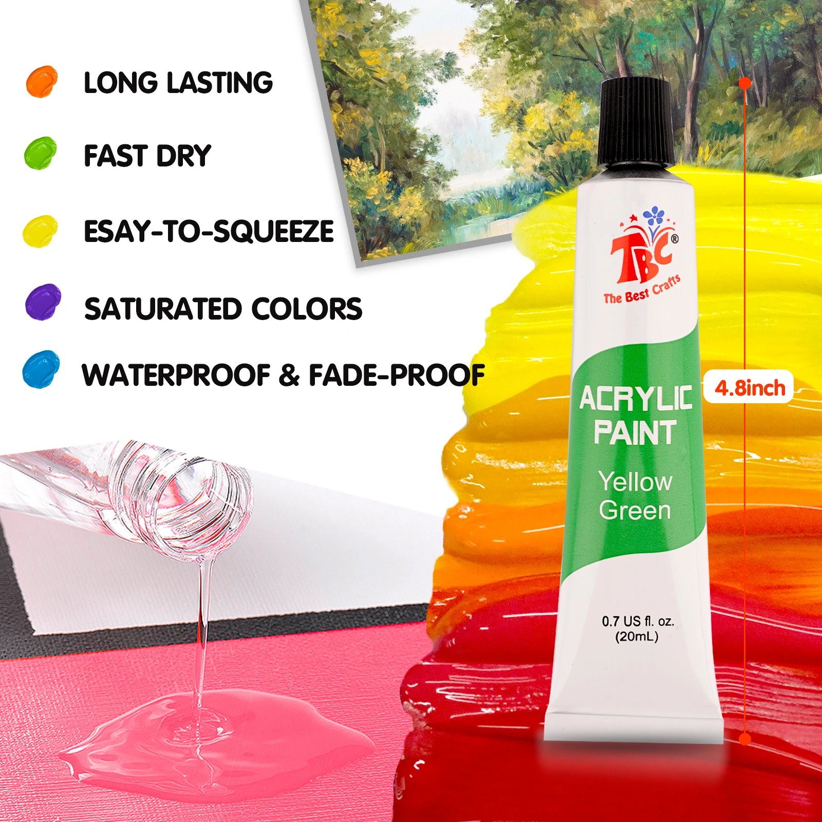 Hot Selling 60 Colors Non Toxic & Vibrant Colors Acrylic Paint Set For