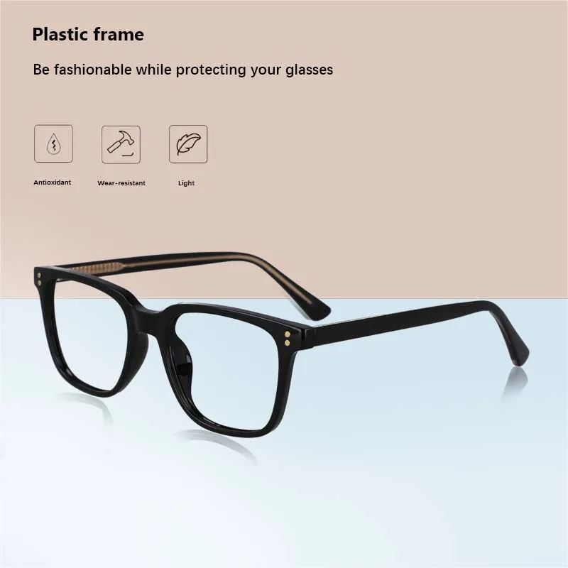 53104 Plastic Titanium Optical Glasses Frames Rivet Square Anti Blue Men Women Fashion Computer