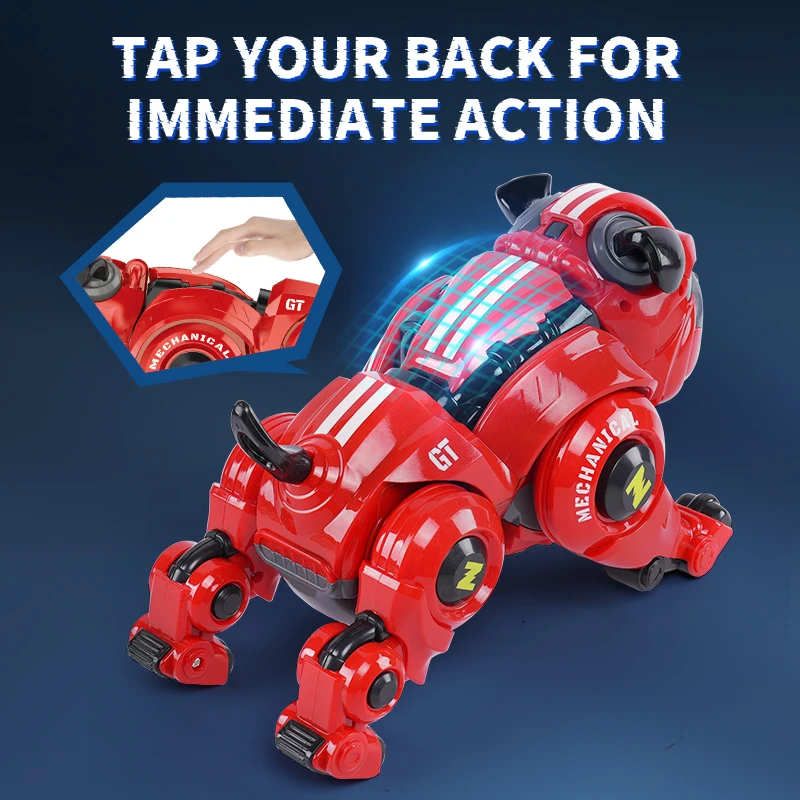 Global Funhood Remote Control Robot Dog Bulldog Toy with Touch Function Touch Control Rc Dog Robots Toys for Kids Mini Pet Dog
