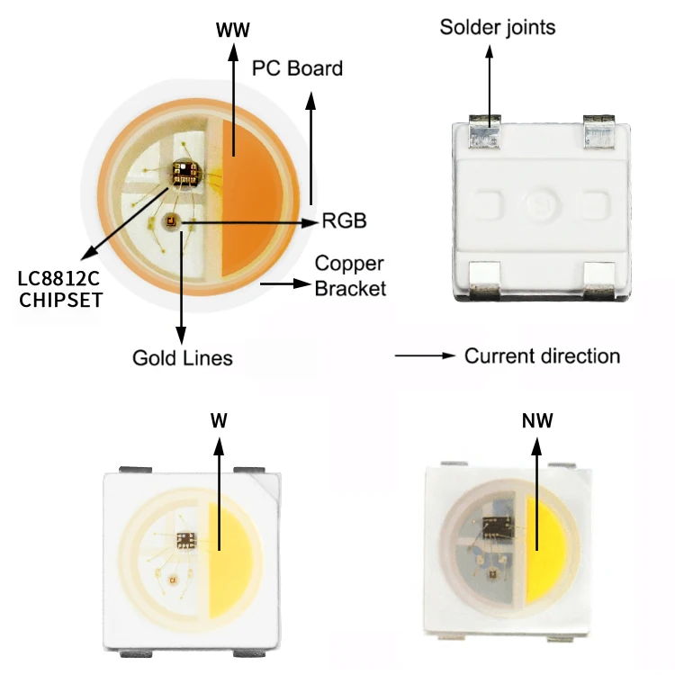Architectural Led Strip Light Chip Smd 5050 Led Fishchip Pixel Wrgb Led Chip