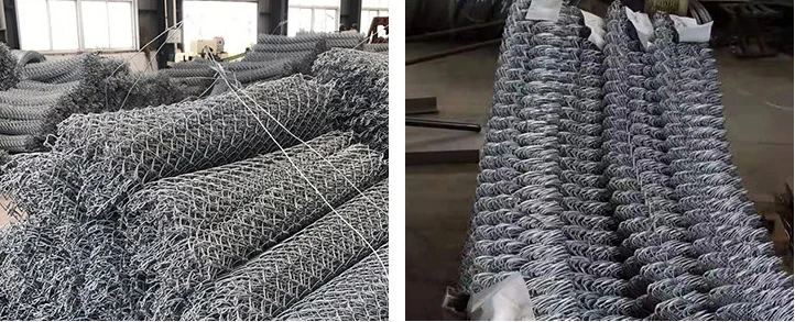 Widely used galvanized and pvc coated chain link of mesh fence wire cost for farm and school factory